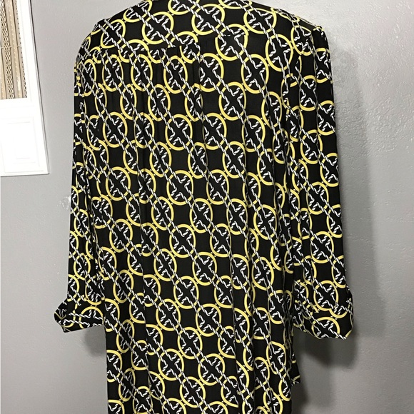 COCOMO BLOUSE SHIRT Sz 3X Black,yellow And White 3/4 Sleeve Women’s - Picture 8 of 16